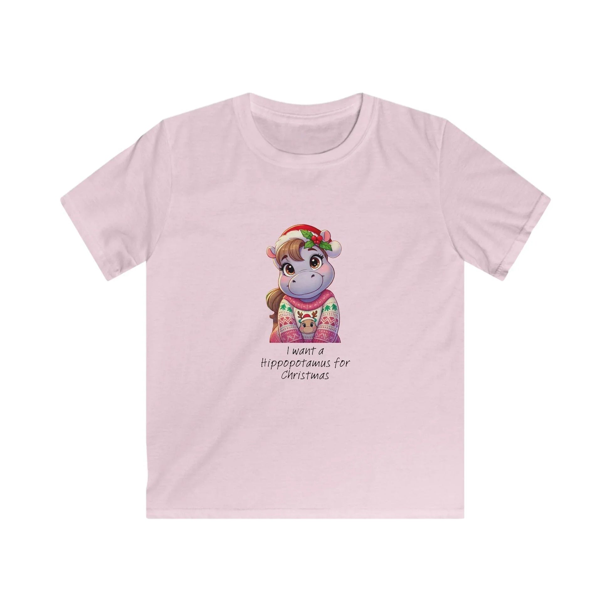 I Want a Hippopotamus for Christmas 🦛🎄 Girl Hippo - Kids' Tee! 🎁✨ - Whippie's
