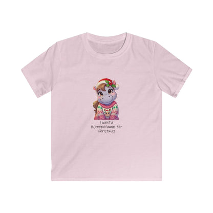 I Want a Hippopotamus for Christmas 🦛🎄 Girl Hippo - Kids' Tee! 🎁✨ - Whippie's