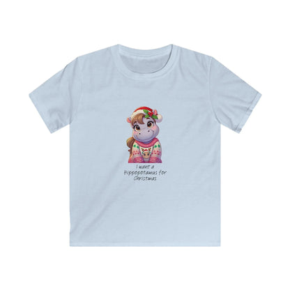 I Want a Hippopotamus for Christmas 🦛🎄 Girl Hippo - Kids' Tee! 🎁✨ - Whippie's