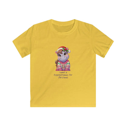 I Want a Hippopotamus for Christmas 🦛🎄 Girl Hippo - Kids' Tee! 🎁✨ - Whippie's
