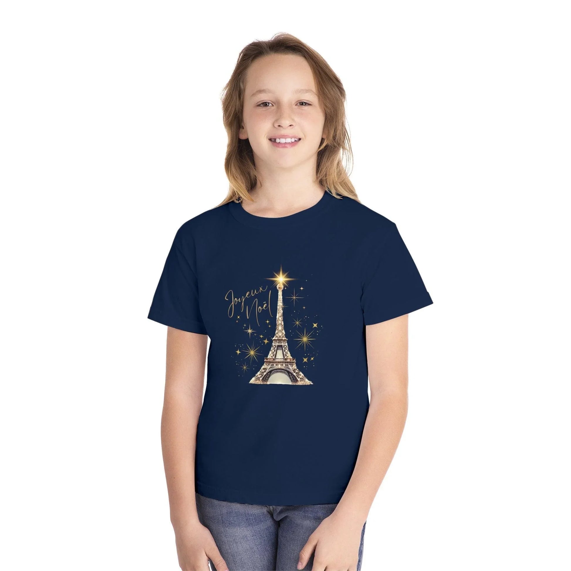 ✨ Joyeux Noël Youth Midweight Tee 🗼 A touch of Parisian elegance for your little one. - Whippie's