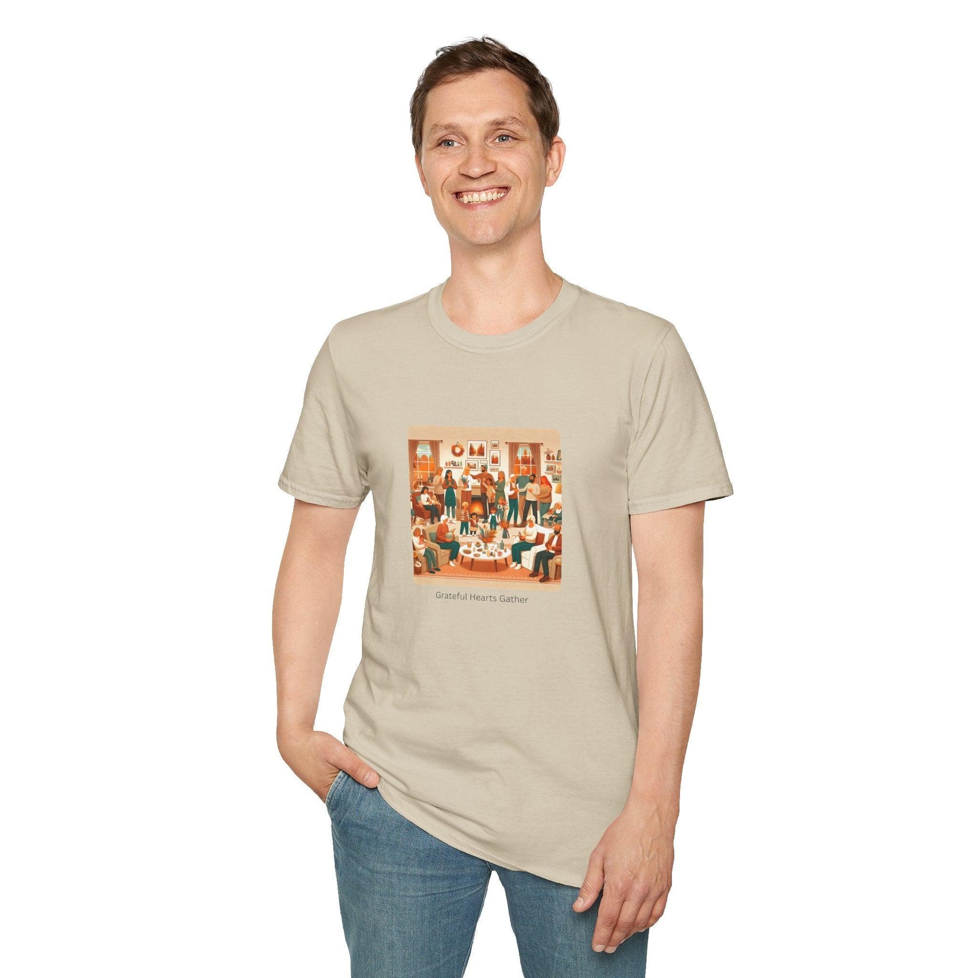 Grateful Hearts Gather - Celebrating Family and Friends 🧡💛🤎 Unisex T-Shirt - Whippie's