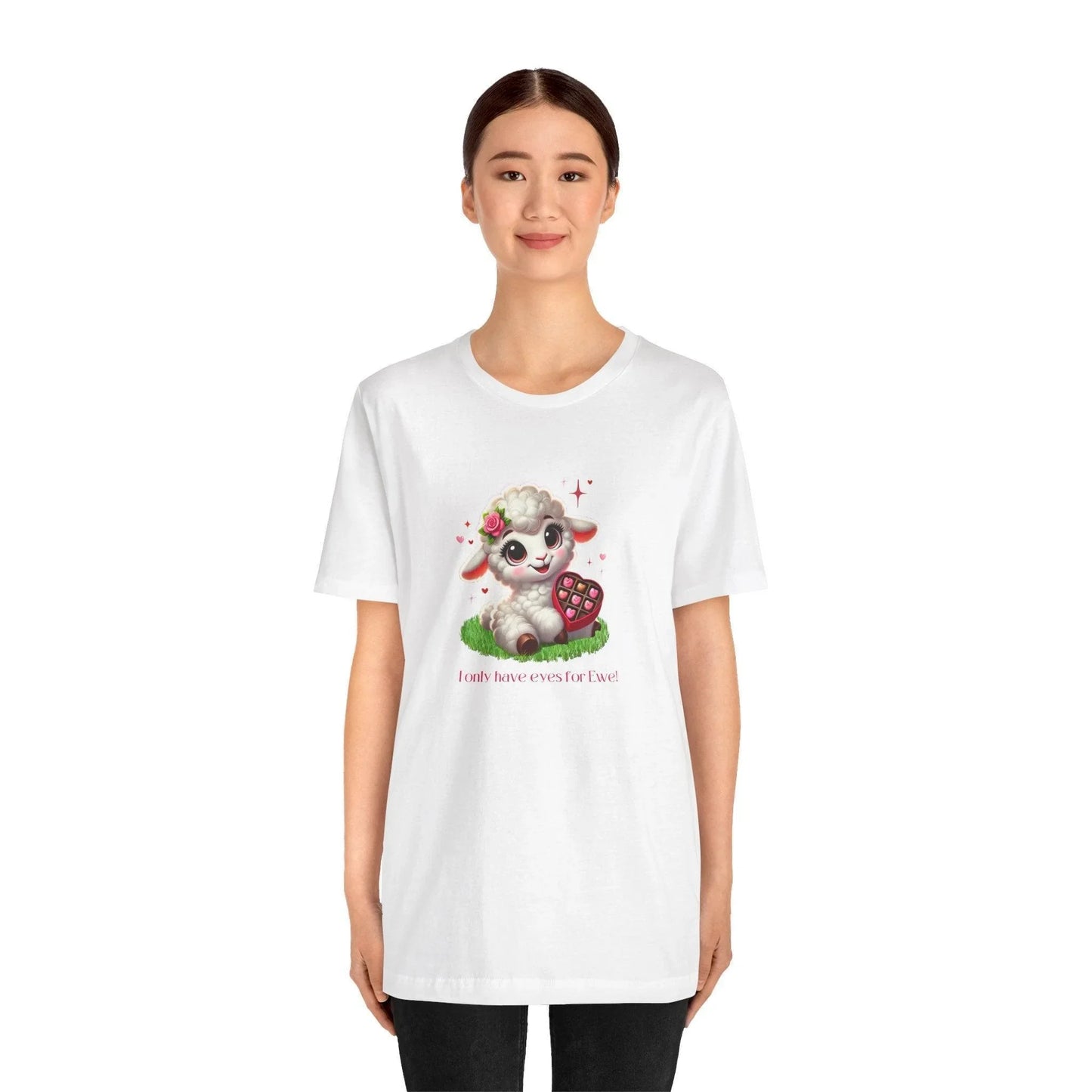 💖 I Only Have Eyes for Ewe! 🐑 Unisex Jersey Tee ✨ Spread the love this Valentine's Day! - Whippie's
