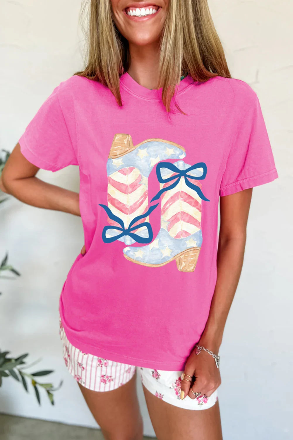 Flag Boots Bow Tee