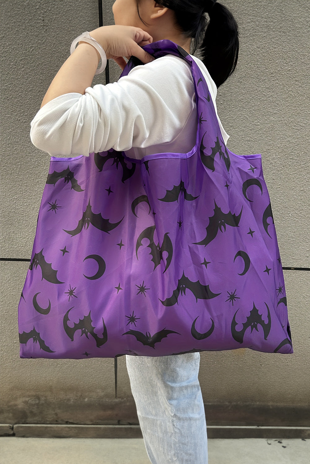 Tillandsia Purple Goth Halloween Foldable Tote Bag