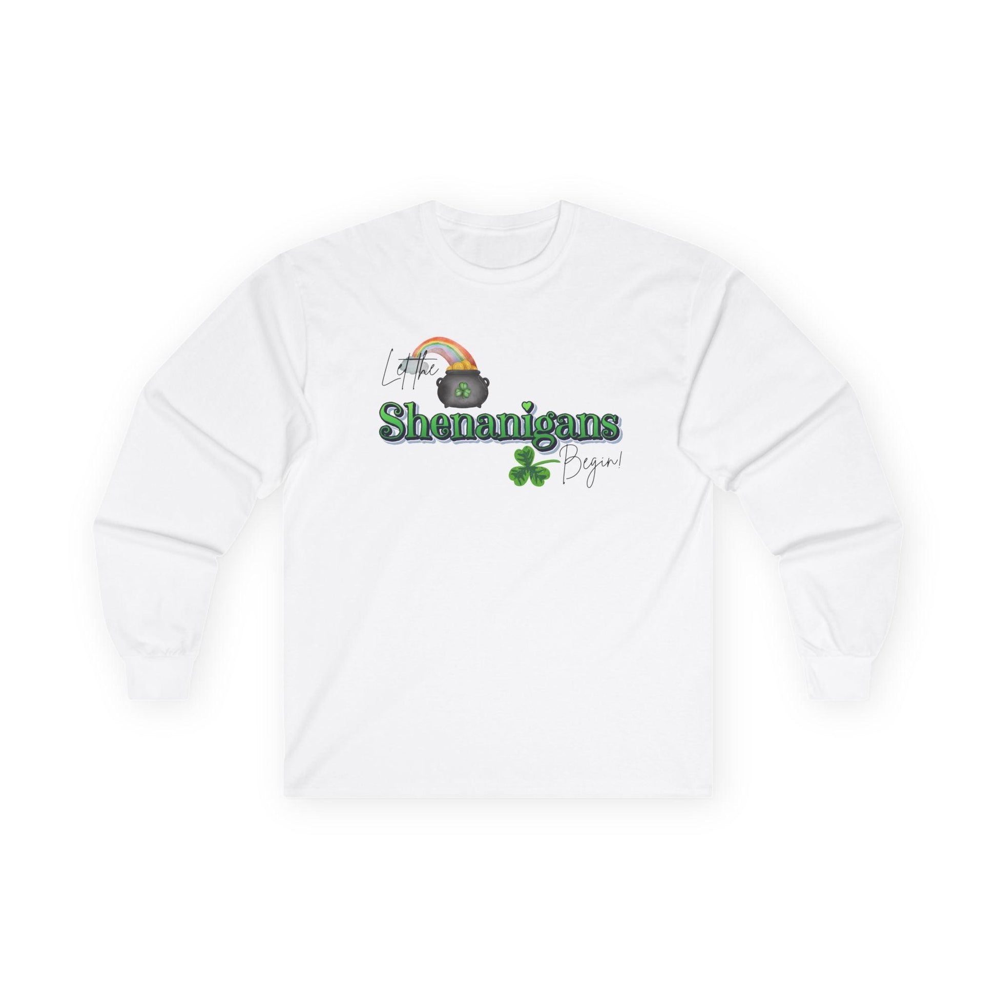 Let the Shenanigans Begin Long Sleeve Tee - Happy St. Patrick's Day! 🌈🍀 - Whippie's