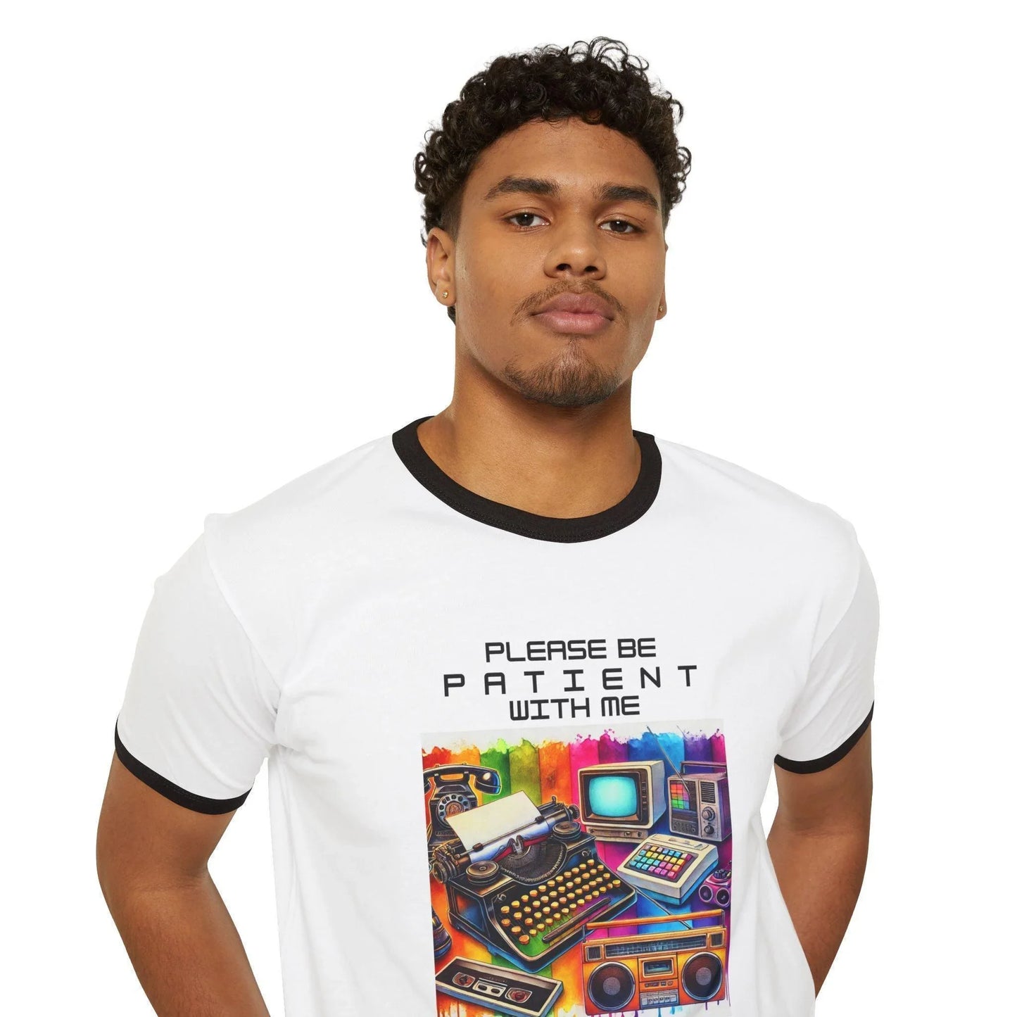 Please Be Patient, I'm from the 1900s 🕰️ - Unisex Cotton Ringer T-Shirt 🕰️ - Whippie's
