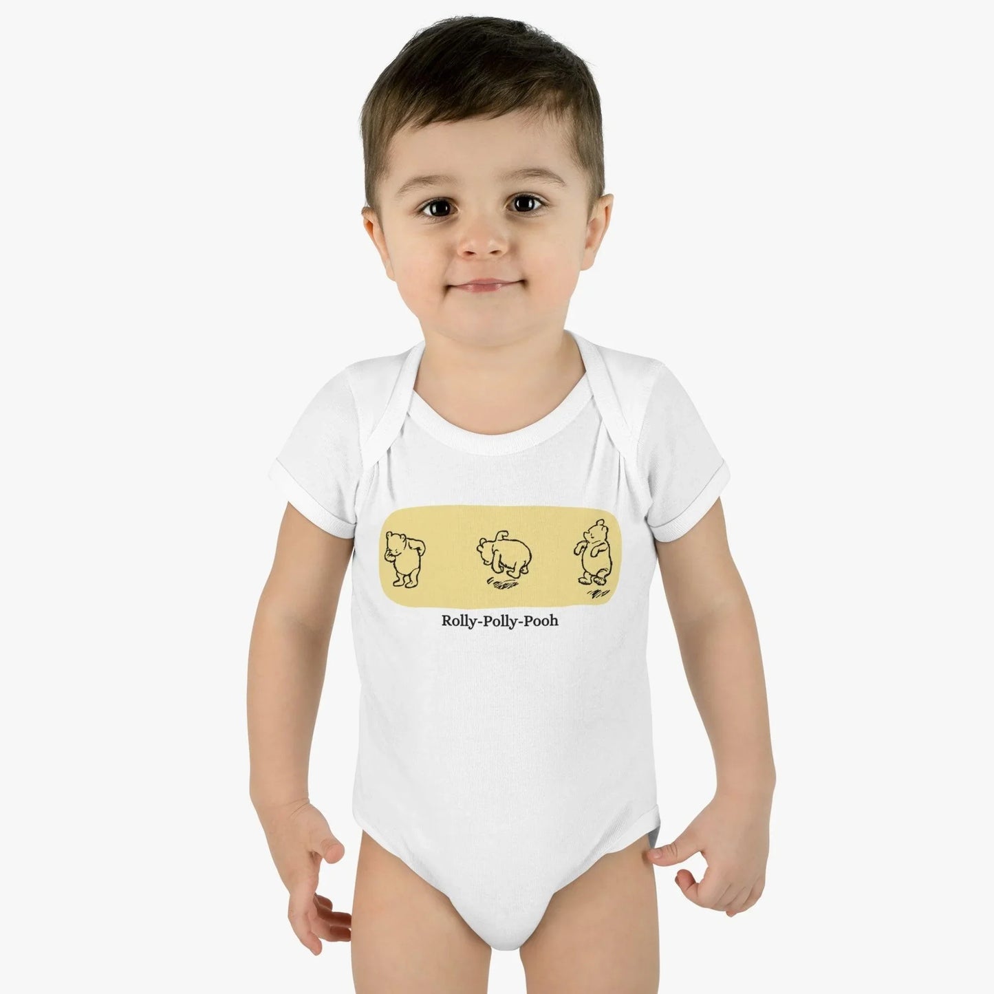 🧸 Rolly-Polly Pooh Onesie 🍯 Unisex Onesie ✨ A classic tale for a cuddly baby! - Whippie's
