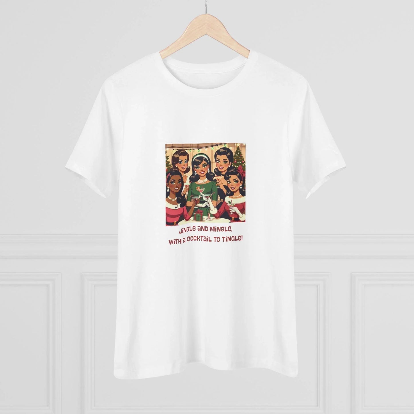 Holiday Friends Sipping Cocktails - Women's Softstyle Tee - Whippie's