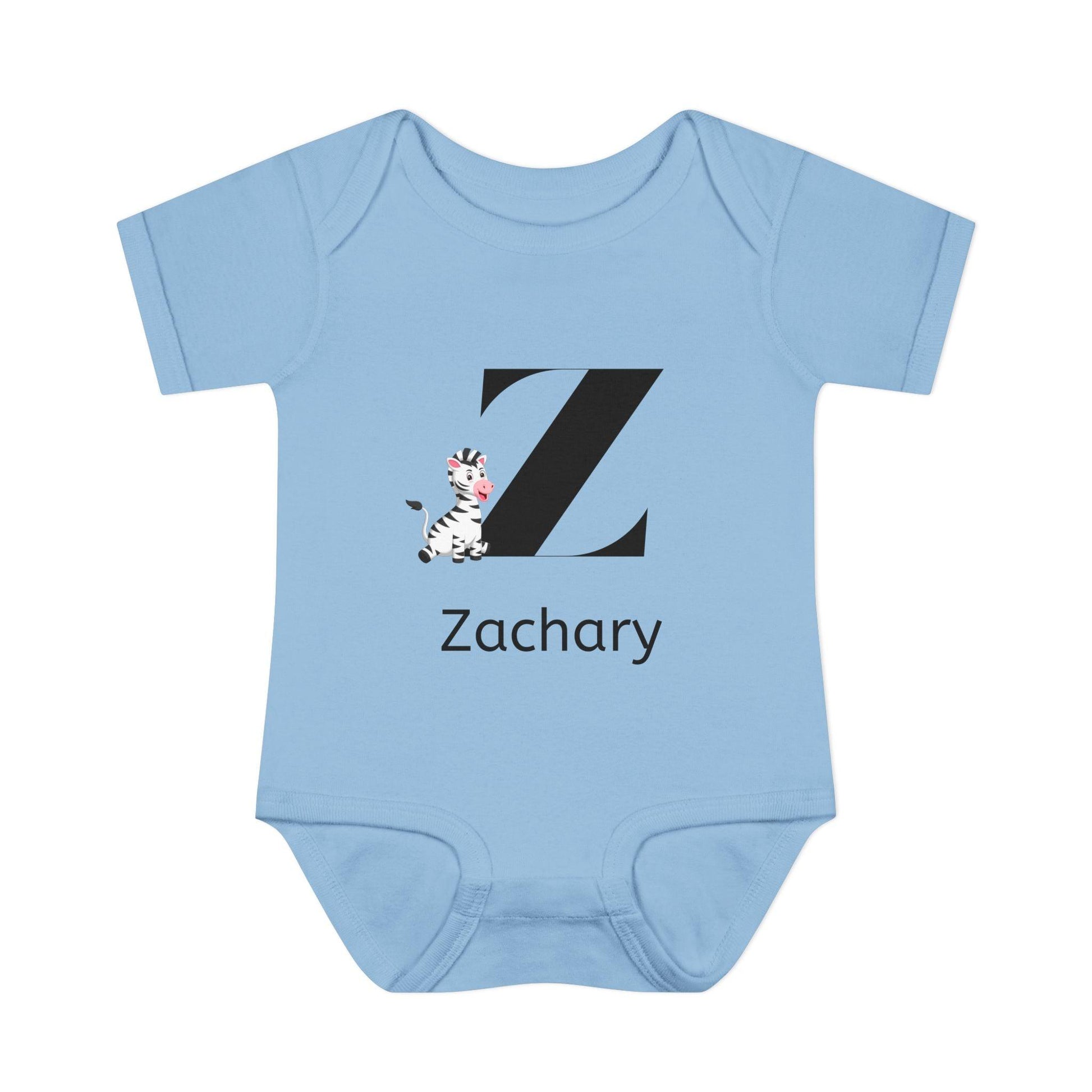 Alphabet Adventures: Letter Z - Zany Zebra Baby Onesie - Personalizable - Whippie's
