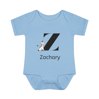 Alphabet Adventures: Letter Z - Zany Zebra Baby Onesie - Personalizable - Whippie's