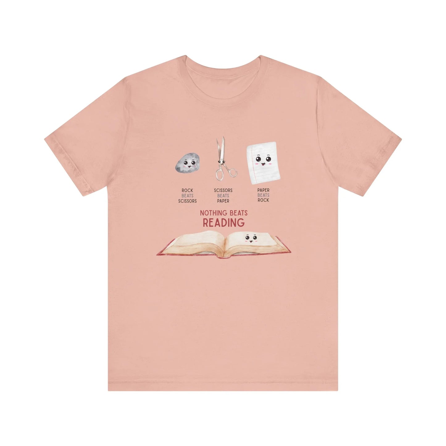Nothing Beats Reading: Rock, Paper, Book Unisex Tee - Whippie's