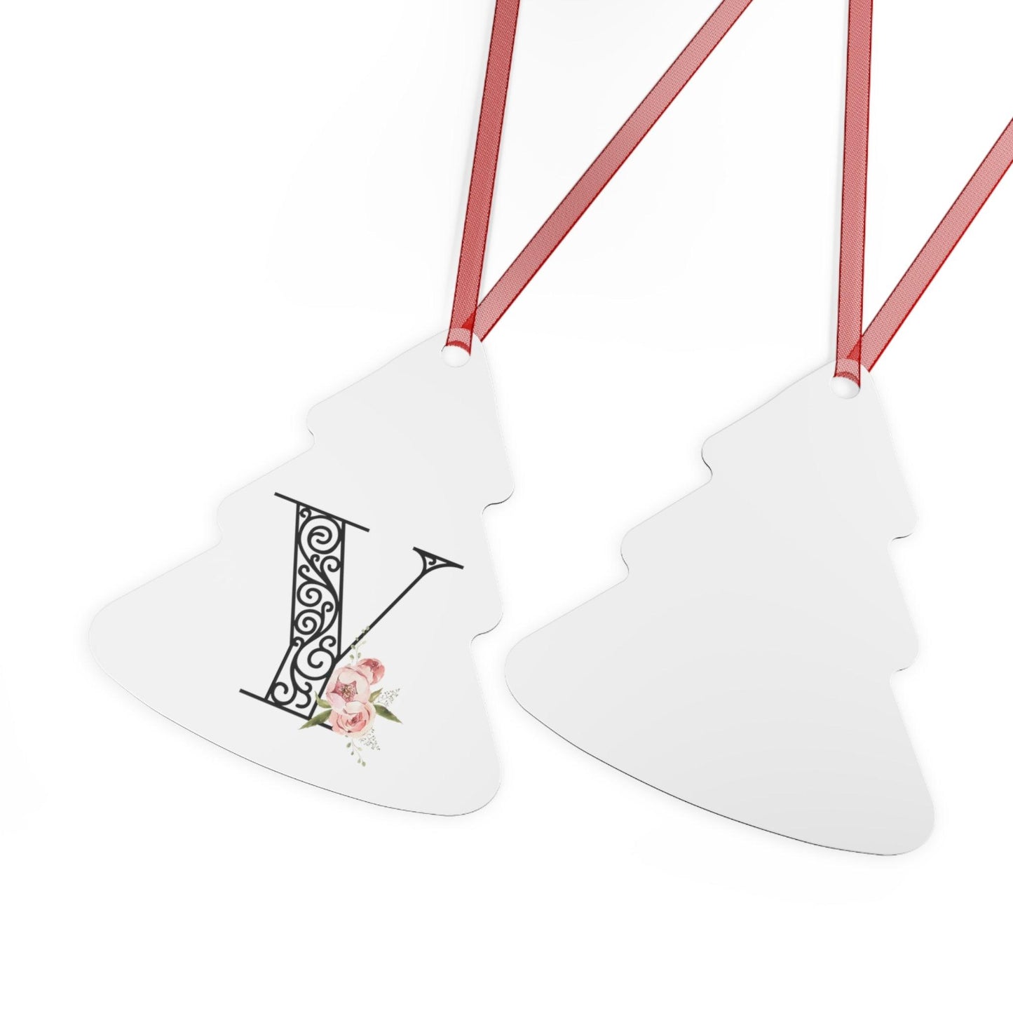 Floral Letters: Letter Y - Metal Christmas Ornament - Whippie's