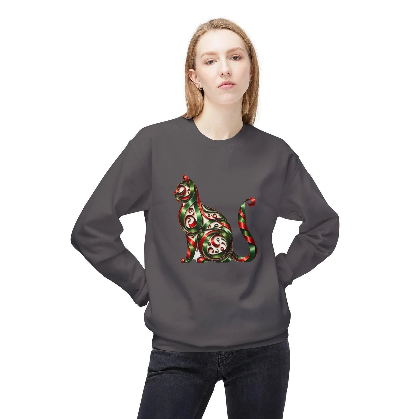 🐱 Merry Meowmas! 🎄 Unisex Fleece Sweatshirt 🎁 - Whippie's