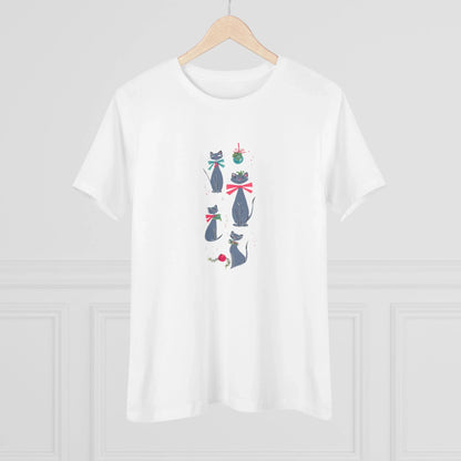 Vintage Christmas Cats Women's Tee - A Purr-fect Holiday Look!