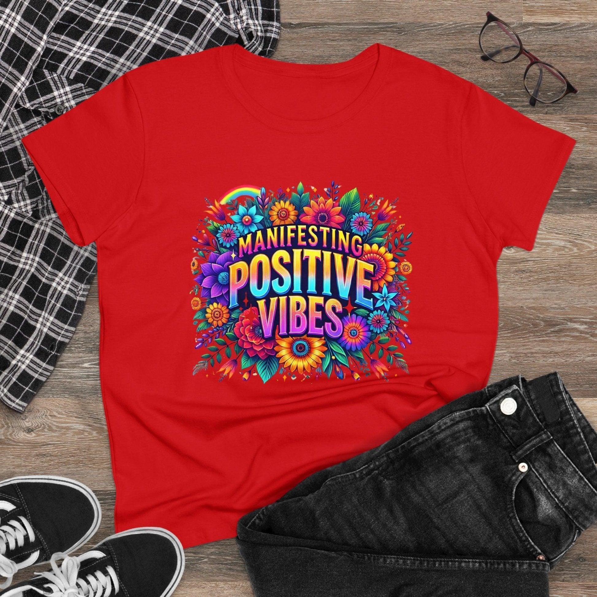 ✨ Manifesting Positive Vibes 🌈 Women's Tee 🌼 - Whippie's