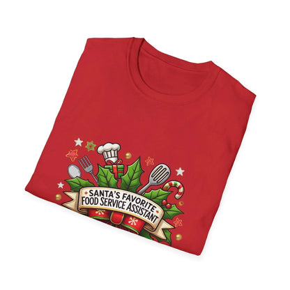 Santa's Favorite School Food Service Assistant Unisex Tee 🍽️🎅 - Whippie's