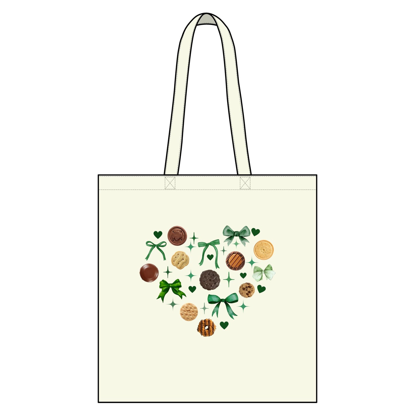 Heart Girl Scout Cookie Tote | Organic Canvas Market Bag