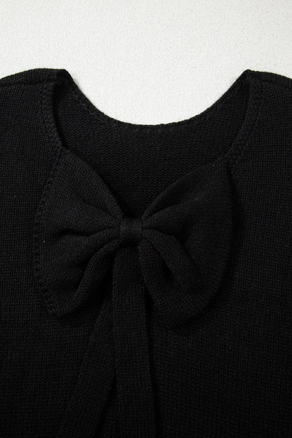 Festive Bow Sweater | Backless Bubble Sleeve