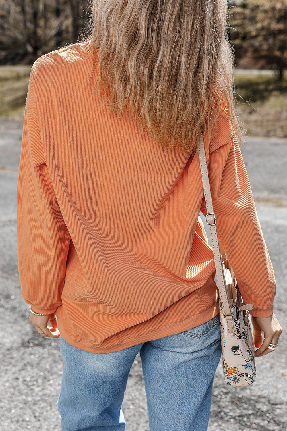 Whatever Spices Your Pumpkin Sweatshirt | Orange Corded Pullover