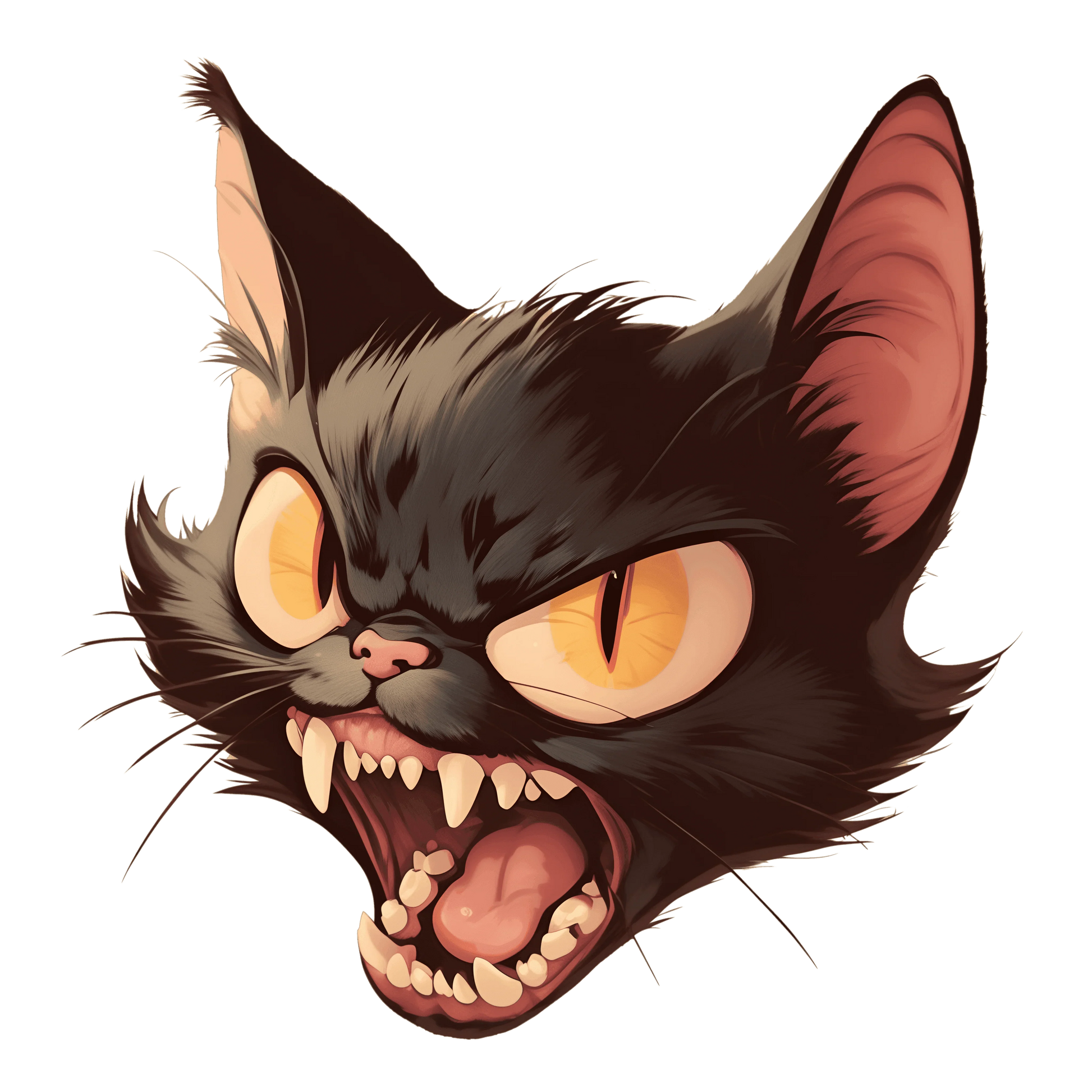 Vintage Boo-tique - Hissing Black Cat- V-neck T-shirt - Whippie's