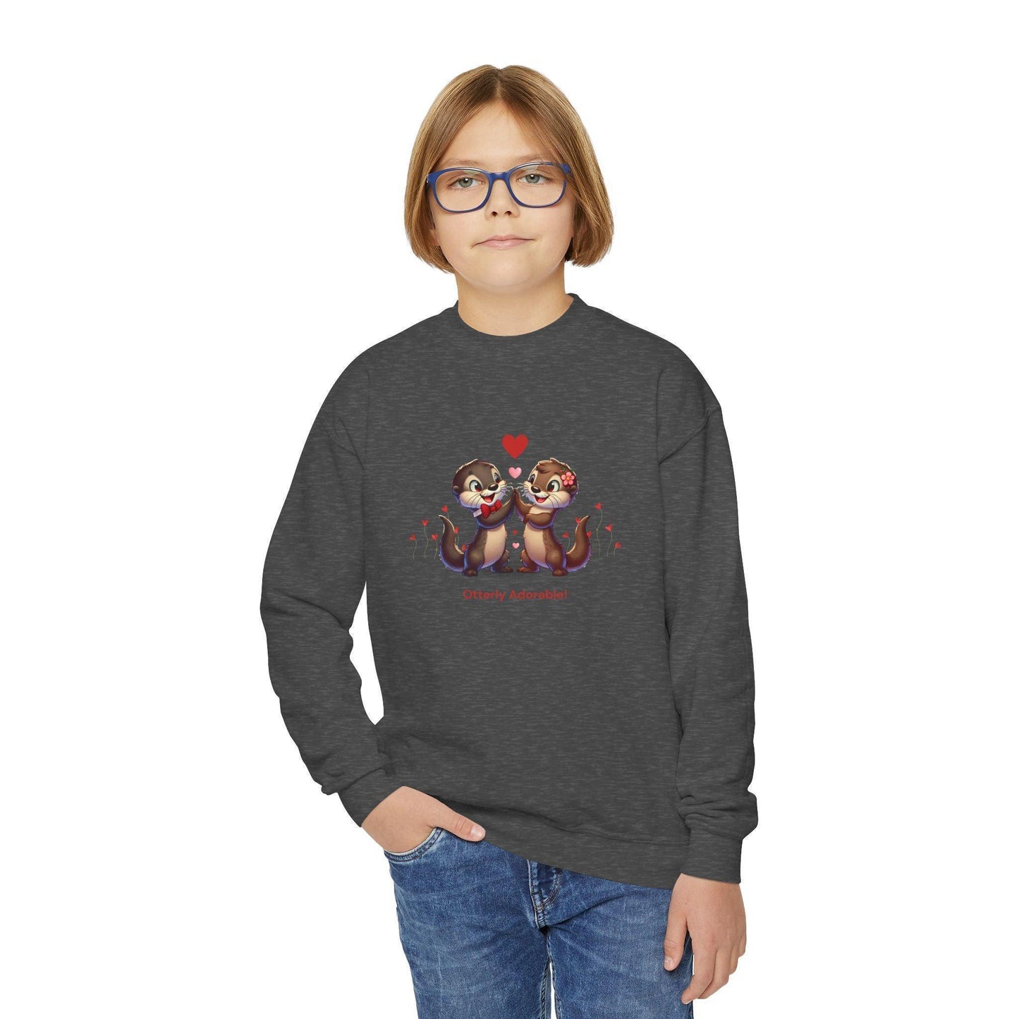Otterly Adorable! Youth Crewneck Sweatshirt - Cute and Cozy 💖🦦 - Whippie's
