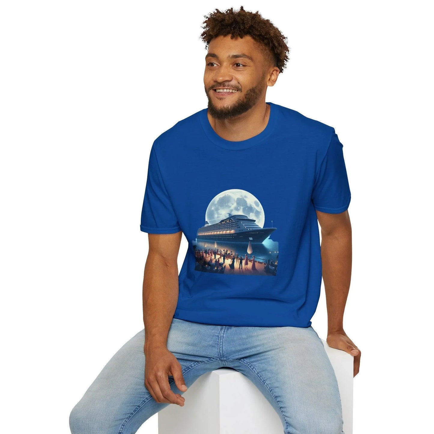 Moonlight Cruise Party 🛳️ Unisex T-Shirt - Dance the Night Away! 🌕 - Whippie's