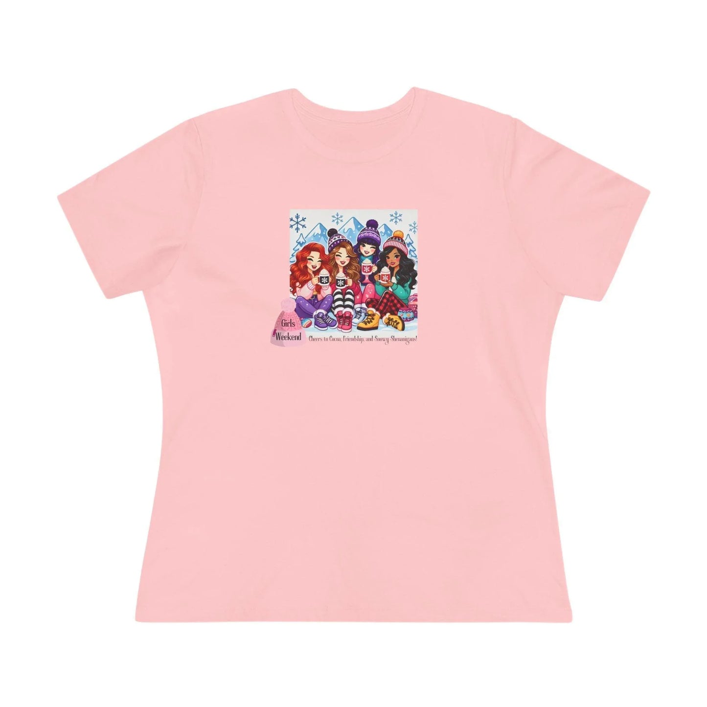 Girls Weekend Cheers to Cocoa, Friendship, and Snowy Shenanigans! - Women's Softstyle Tee - Whippie's