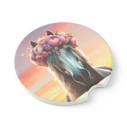 Horse Dreams Soapstone Car Coasters - Absorb Spills with Equestrian Style! 🐴✨ - Whippie's
