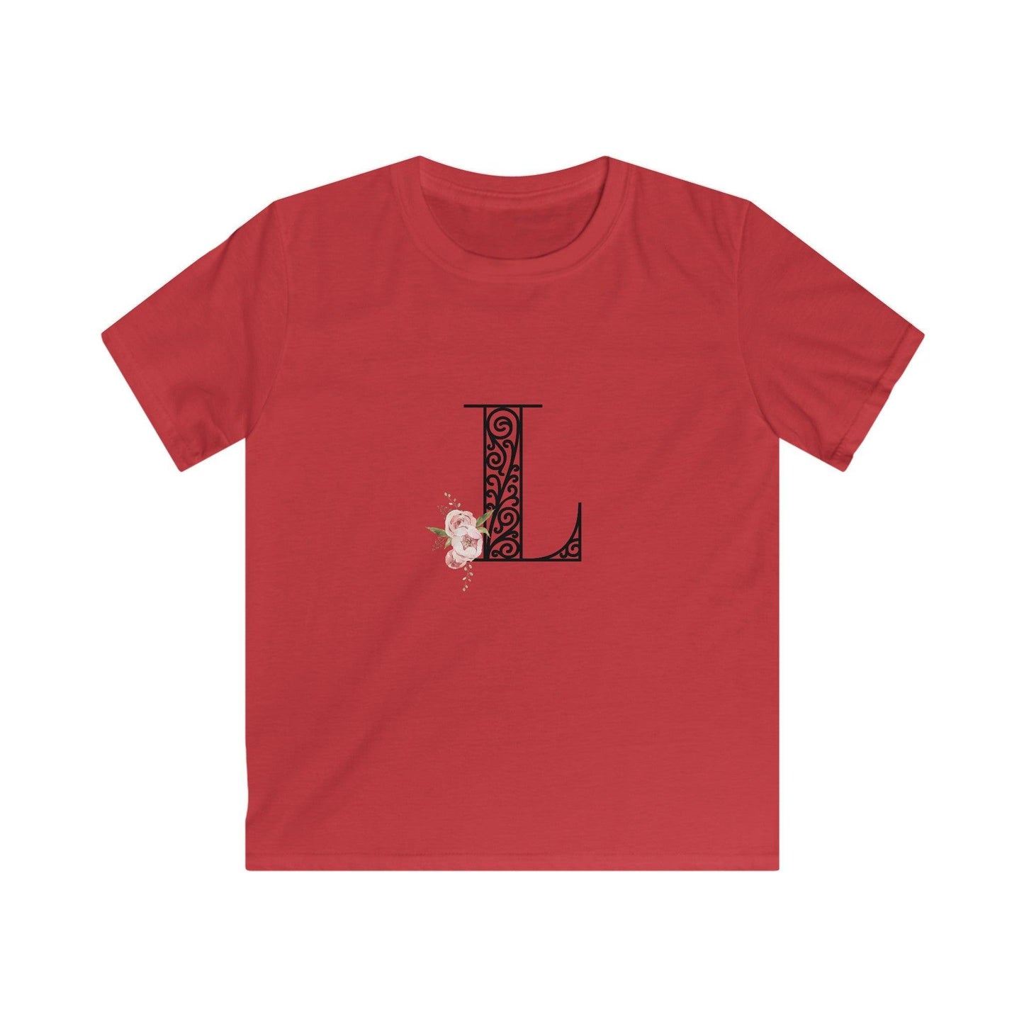 Floral Letters: Letter L - Kids Softstyle Tee - Whippie's