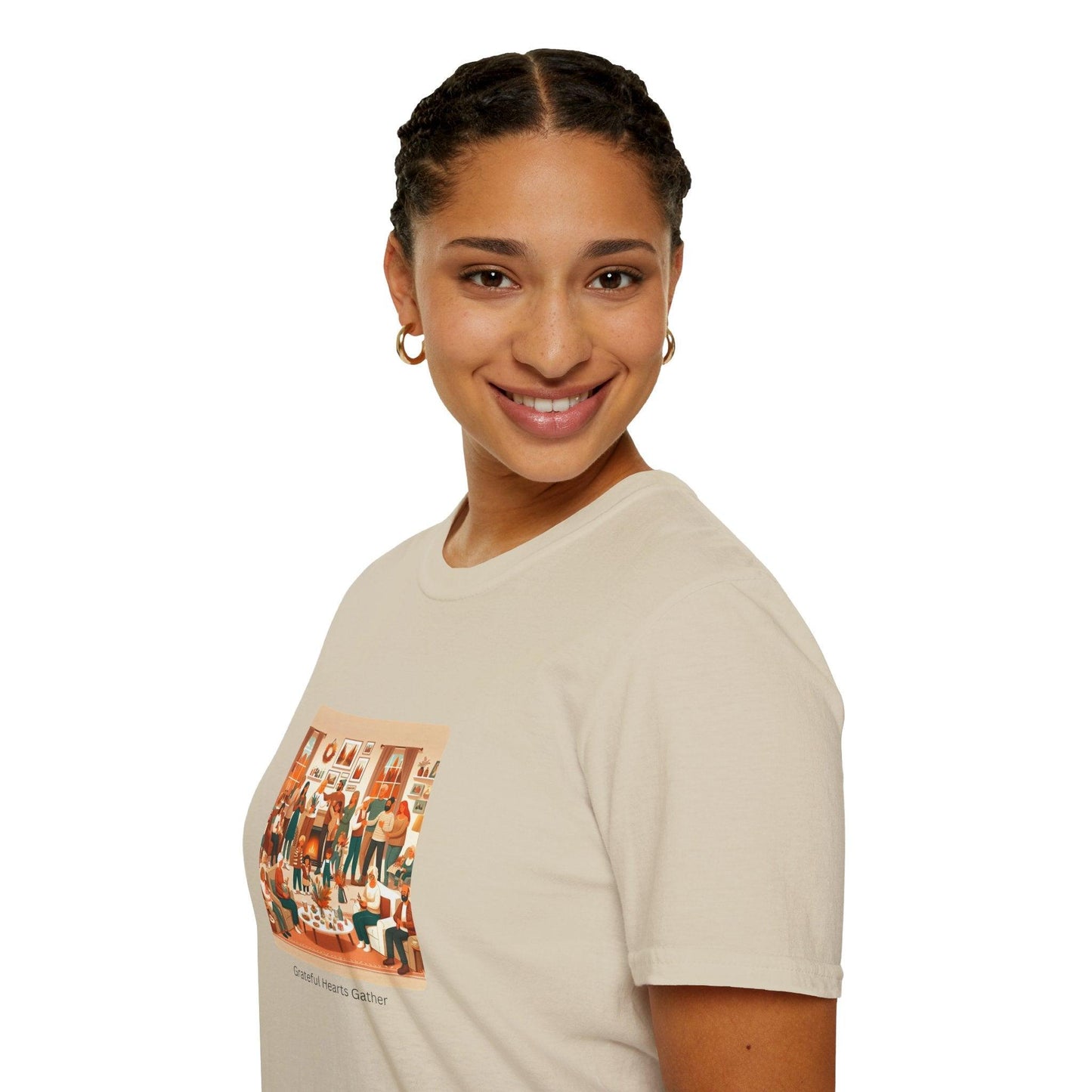Grateful Hearts Gather - Celebrating Family and Friends 🧡💛🤎 Unisex T-Shirt - Whippie's