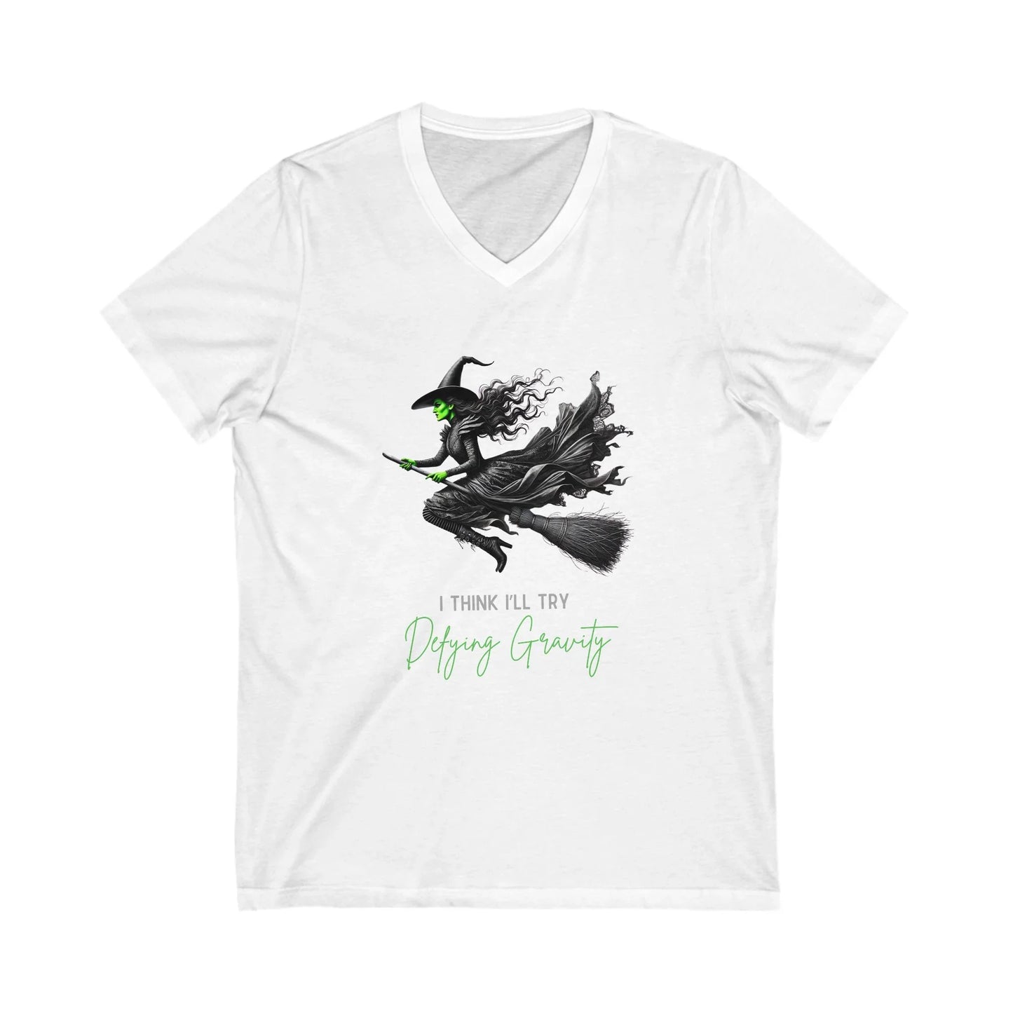 Wicked - I Think I'll Try Defying Gravity - V-neck T-shirt - Whippie's