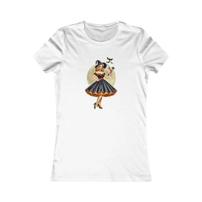 Vintage Pinup Witch Cocktail T-Shirt - Bewitching Retro Style