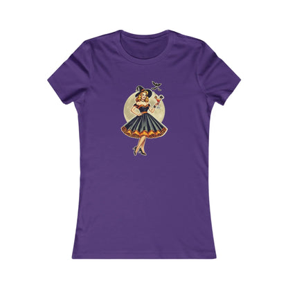 Vintage Pinup Witch Cocktail T-Shirt - Bewitching Retro Style