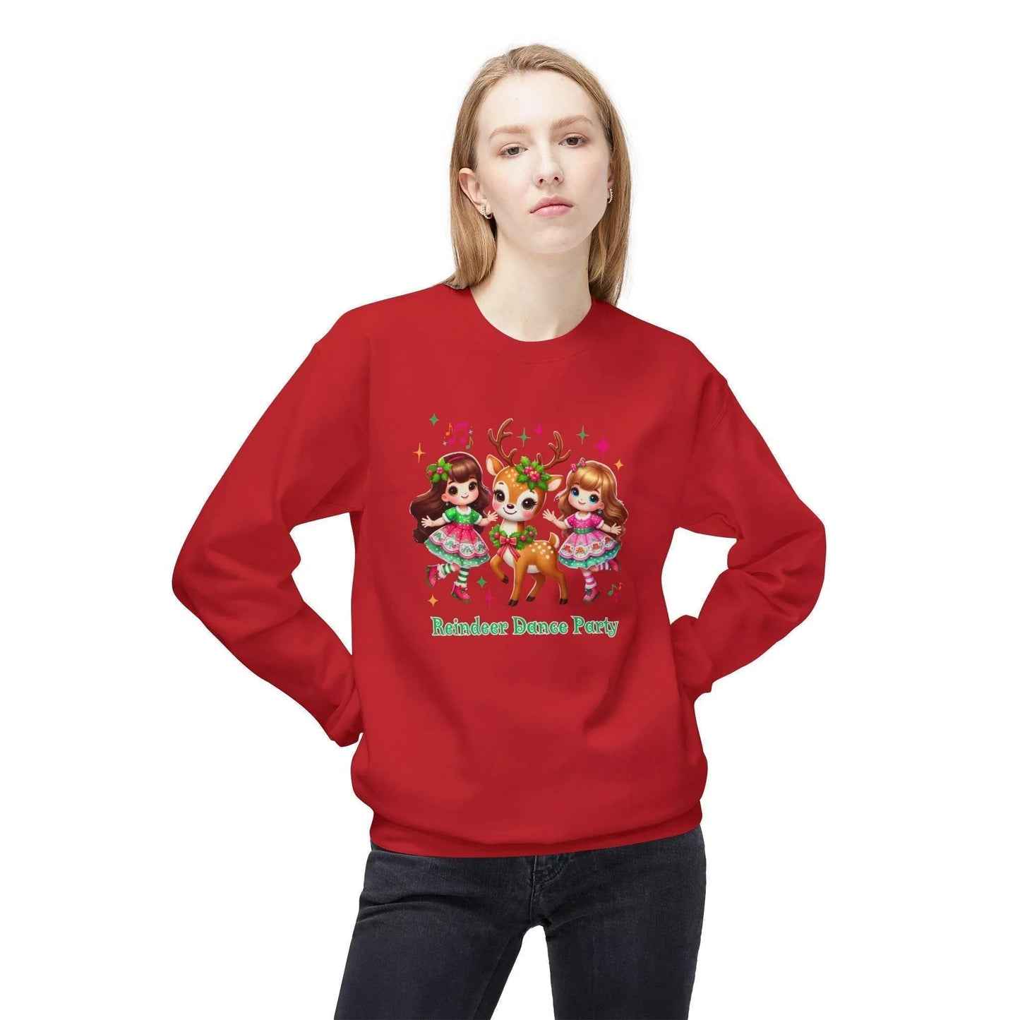 Reindeer Dance Party 🦌 Unisex Fleece Sweatshirt 🎄🎁 - Whippie's