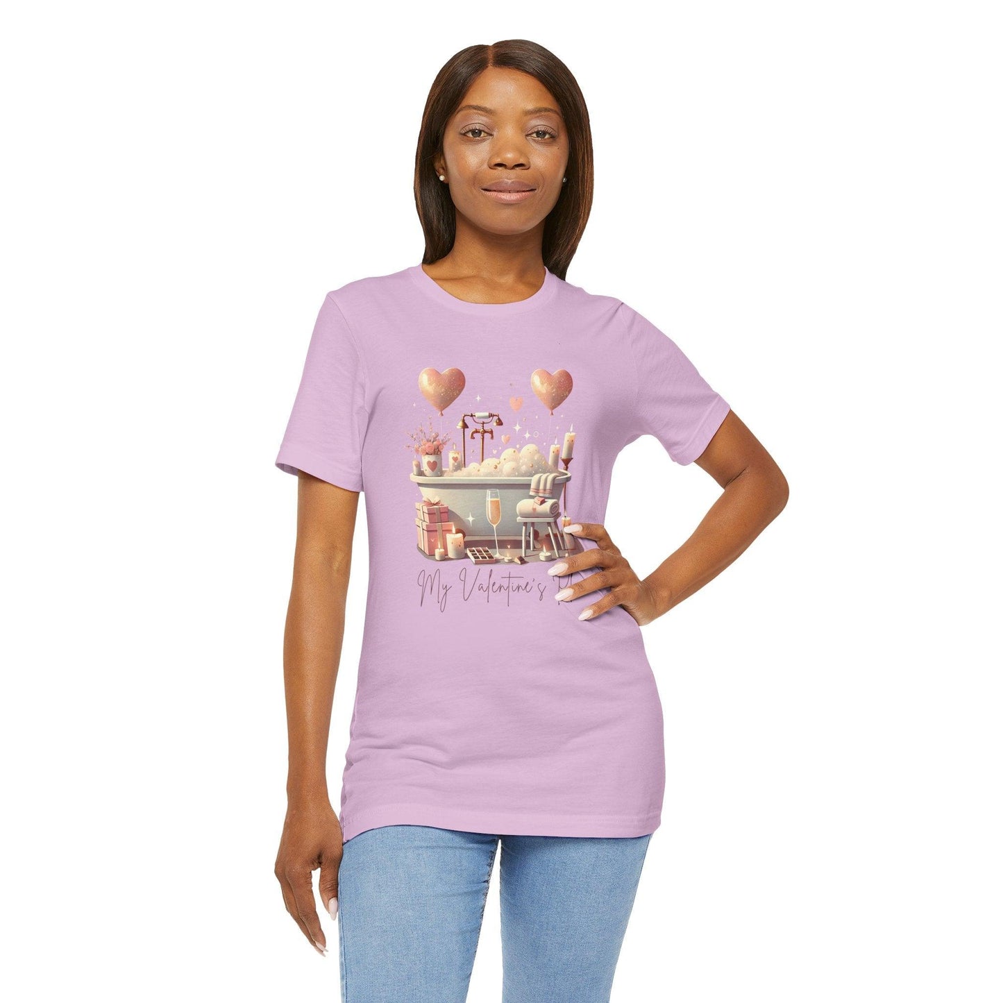 💖 My Valentine's Plan 🛁 Unisex Jersey Tee ✨ Romance, Relaxation, and a Touch of Whimsy! - Whippie's