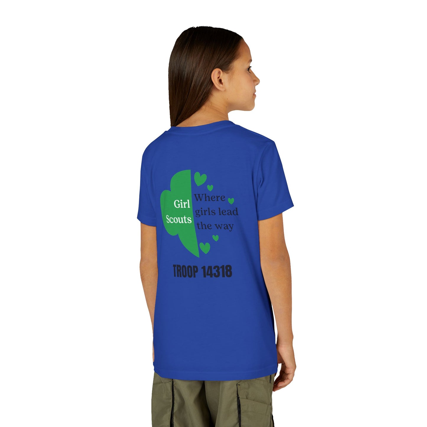 Personalized Girl Scout Trefoil Troop Tee | Girls Lead the Way -Youth