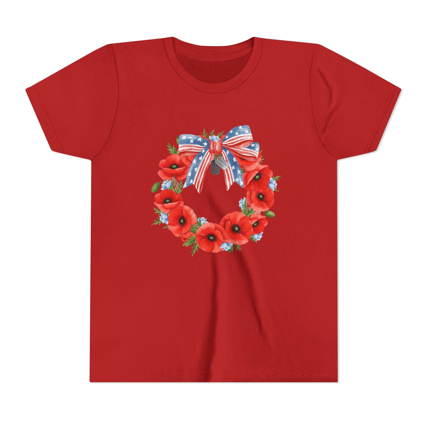 Memorial Day 'Never Forget' Wreath - Youth T-shirt