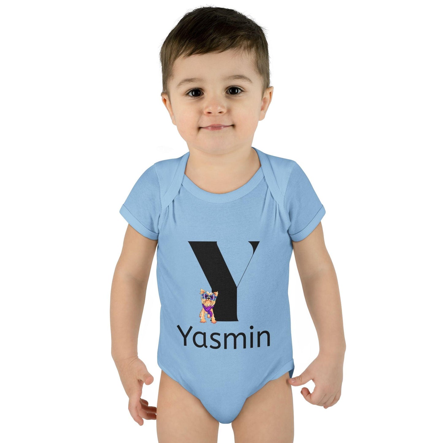 Alphabet Adventures: Letter Y - Yappy Yorkie Baby Onesie - Personalizable - Whippie's