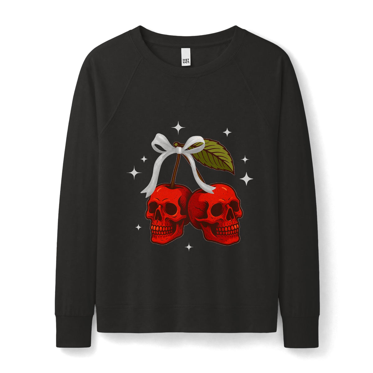 Halloween Skull Sweatshirt | Cherry Skull Women’s French Terry Crewneck