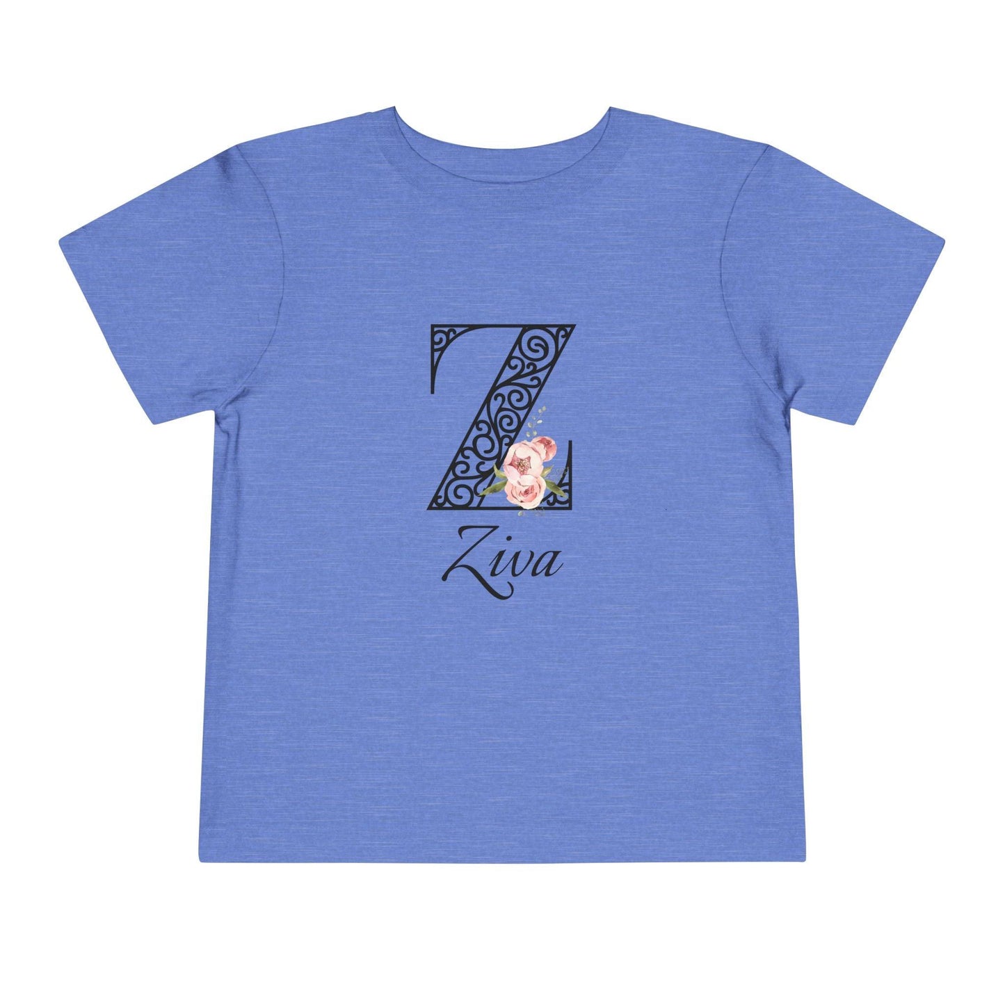 Floral Letter: Letter Z - Peony Toddler Tee - Personalizable - Whippie's