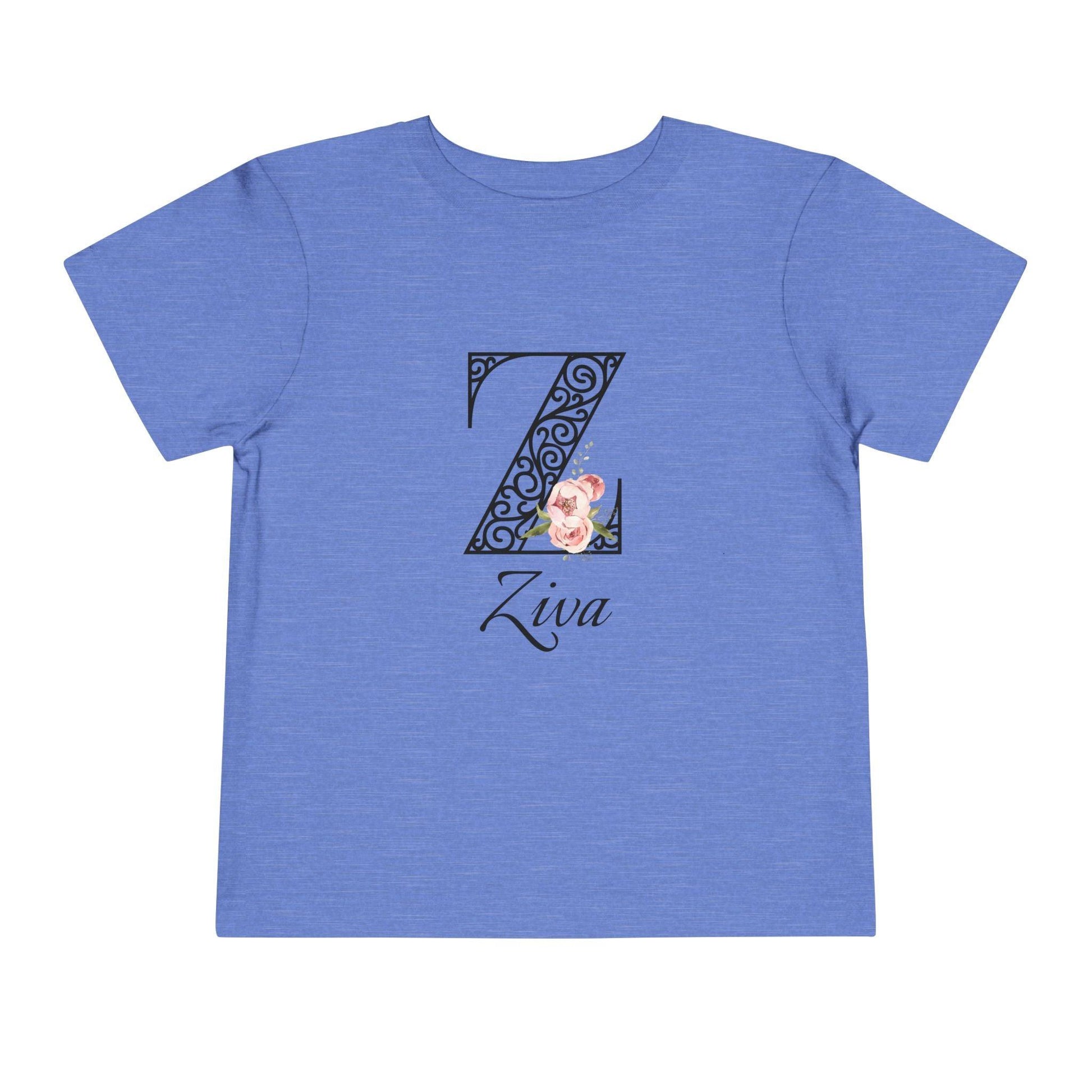 Floral Letter: Letter Z - Peony Toddler Tee - Personalizable - Whippie's