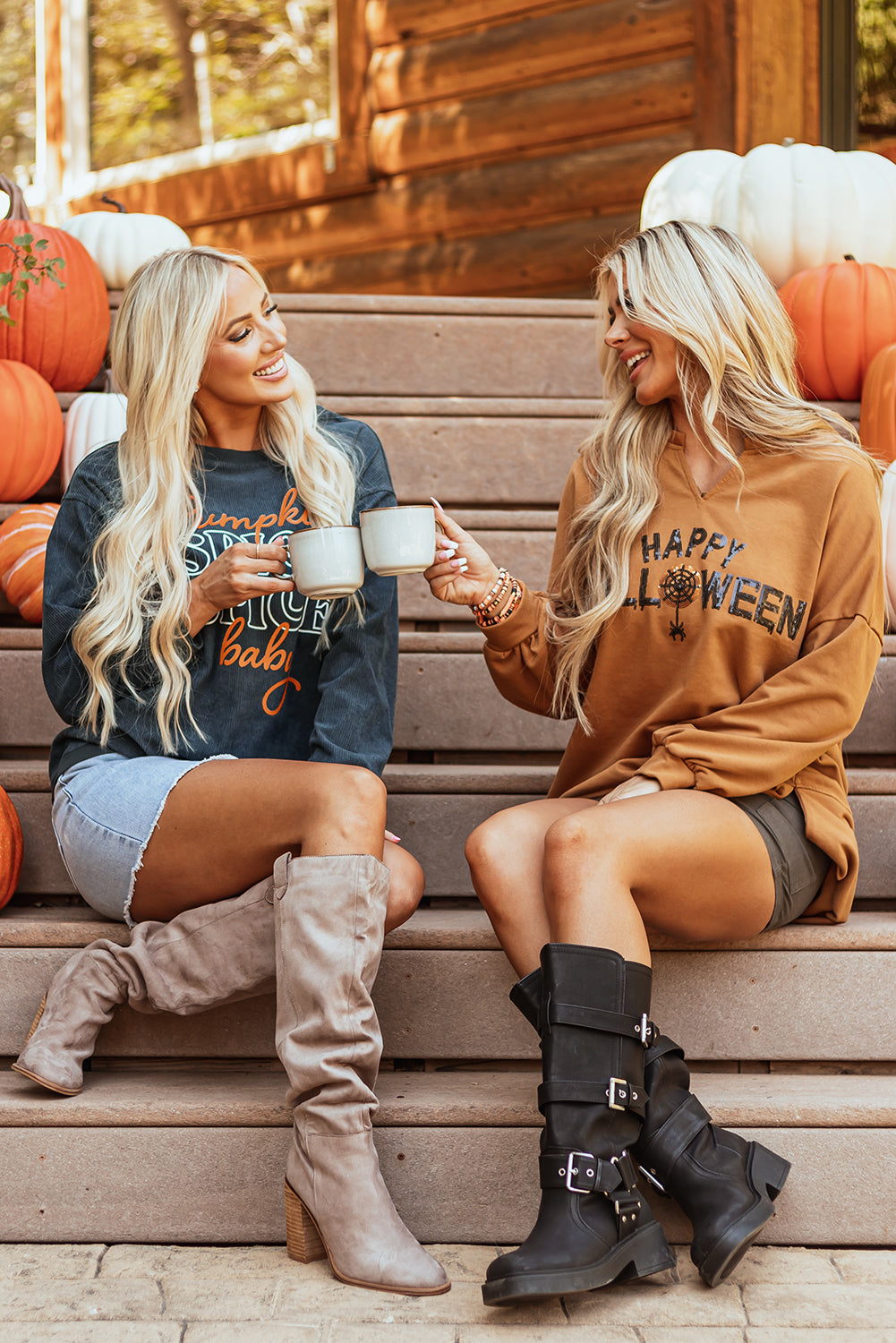 Pumpkin Spice Baby Sweatshirt | Dark Grey Textured Pullover