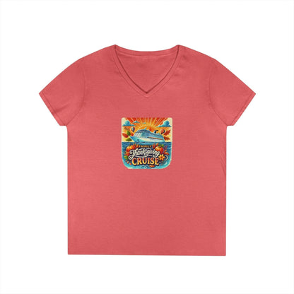 Family Thanksgiving Cruise - Ladies' V-Neck T-Shirt - Personalizable - Whippie's