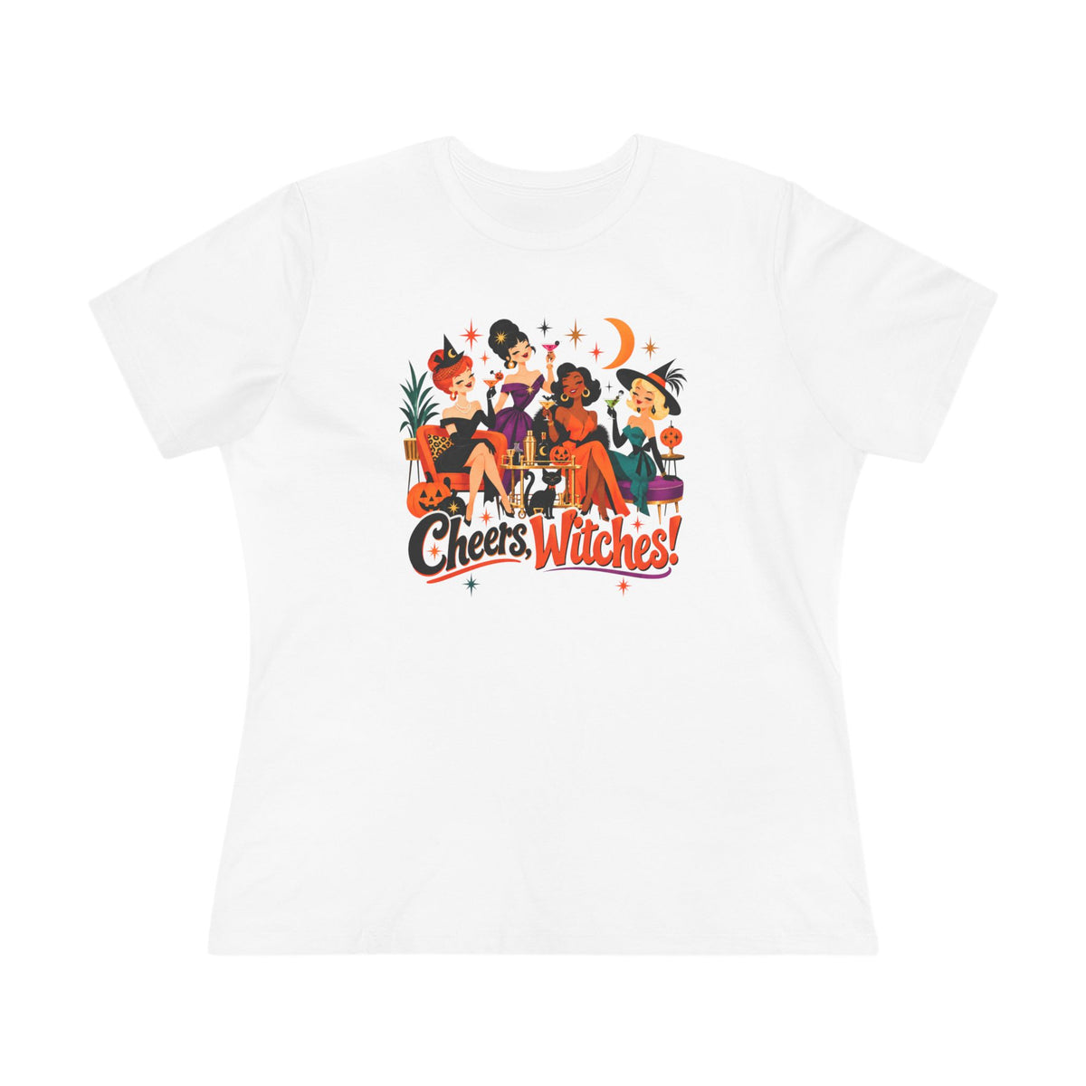 Vintage Halloween Shirt | Cheers, Witches! Women’s Tee – product image 4