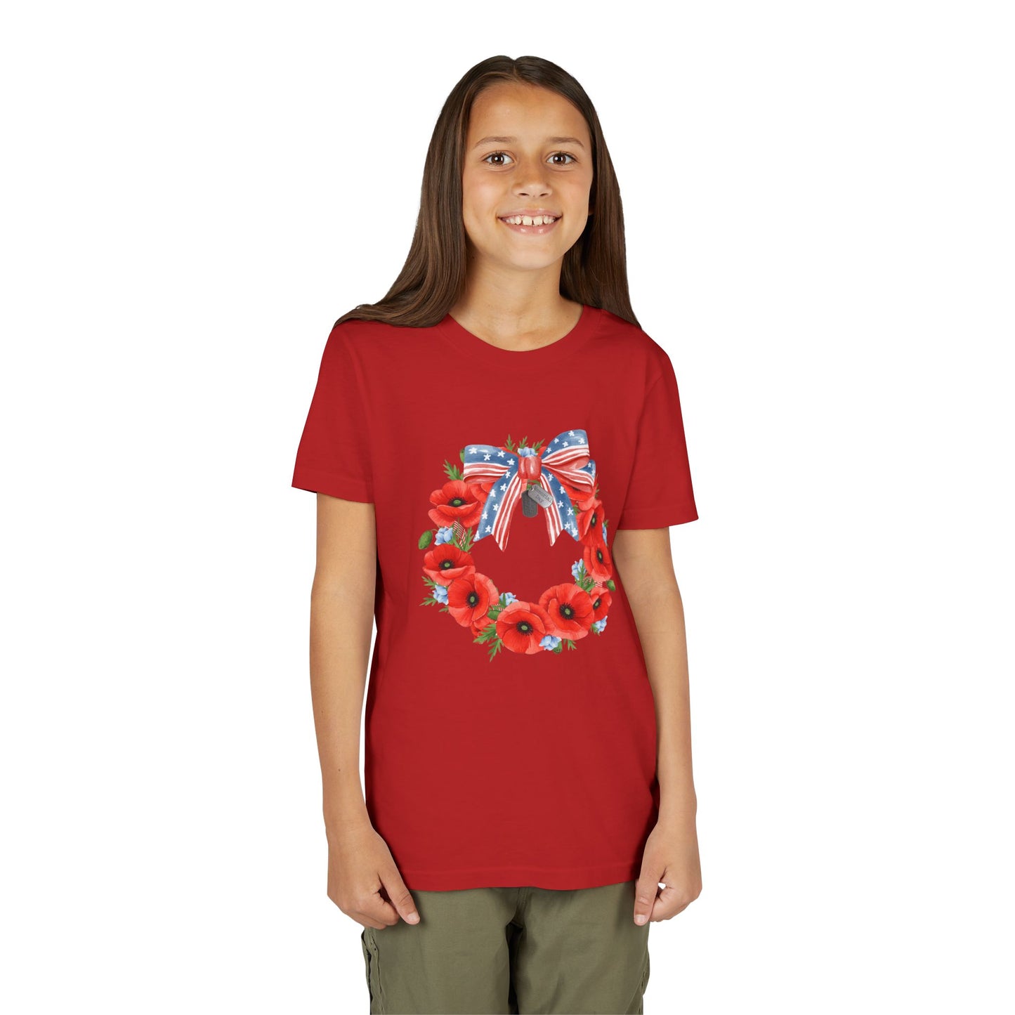 Memorial Day 'Never Forget' Wreath - Youth T-shirt