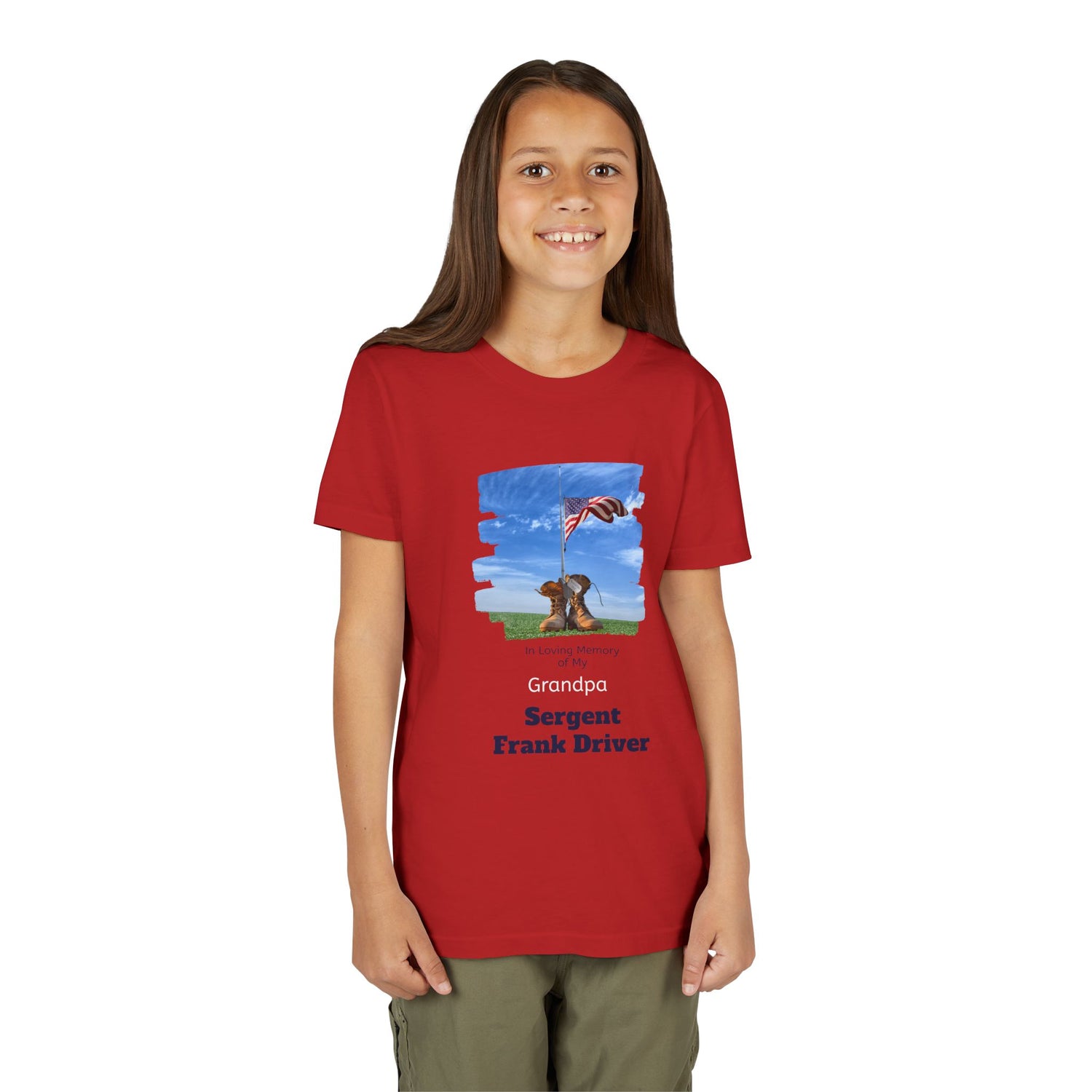 Memorial Day Military Boots - Youth T-shirt - Personalizable