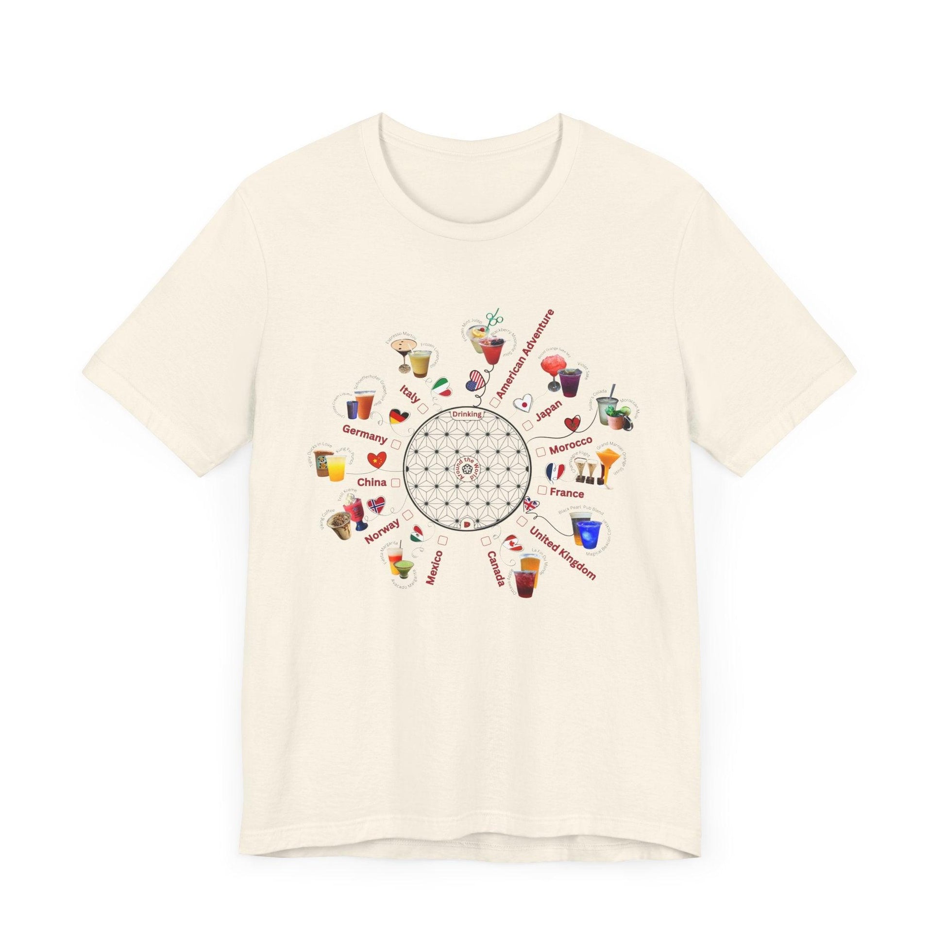 Drinking Around the World Check-Off Unisex Tee - Whippie's