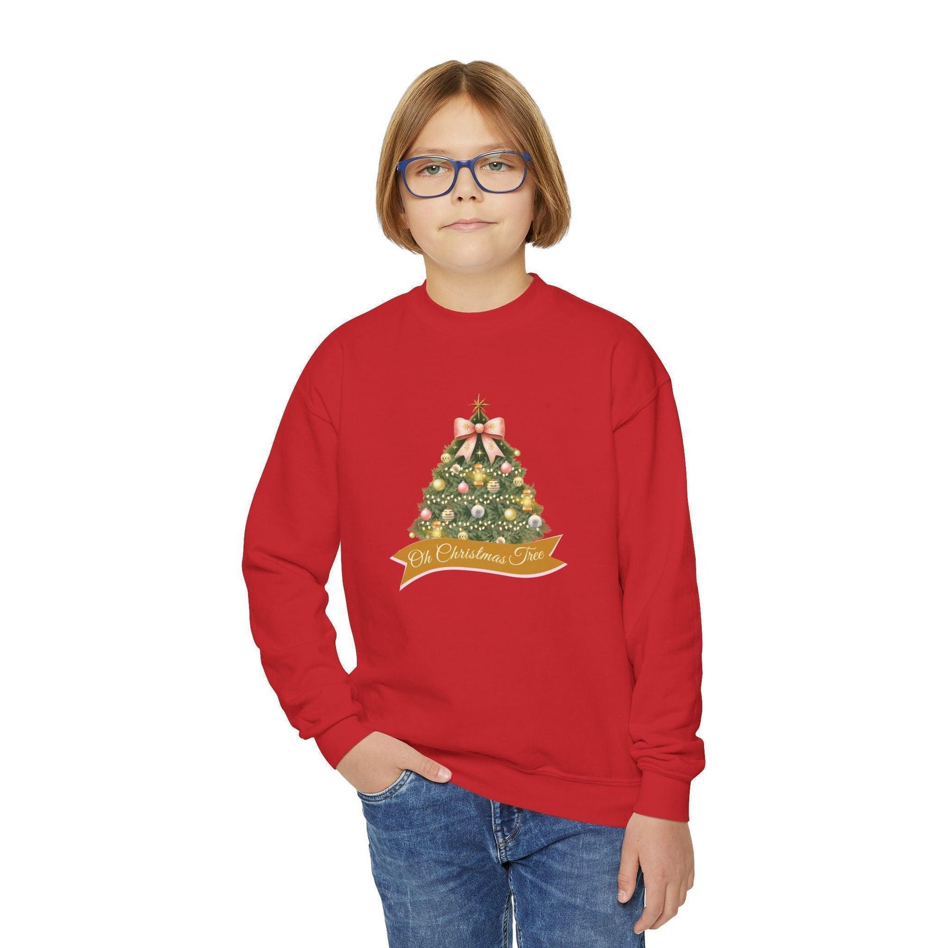 🎄 Oh Christmas Tree ✨ Youth Crewneck Sweatshirt 🎁 - Whippie's