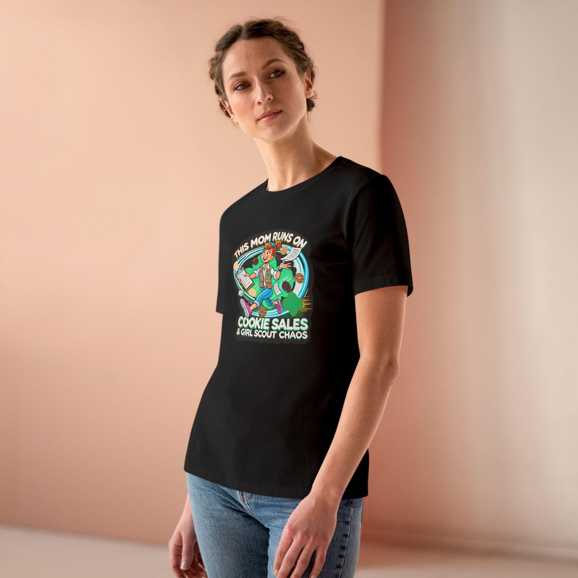 This Mom Runs on Cookies and Girl Scout Chaos - Women's Tee Embrace the Girl Scout Hustle! - Whippie's